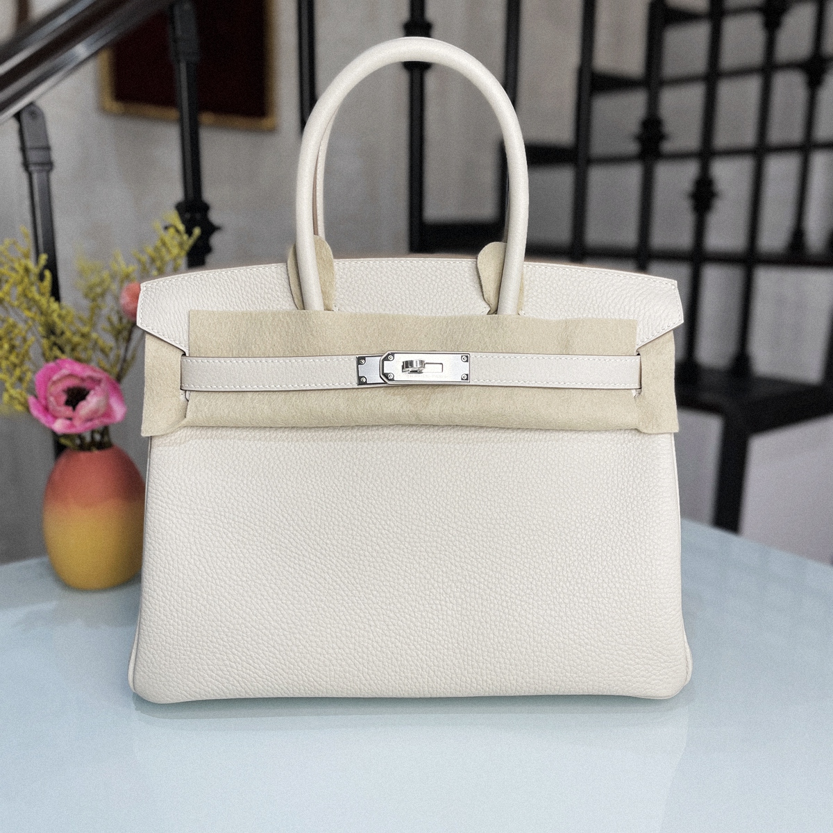 BIRKIN30 CK10 TOGO皮 奶昔白銀扣