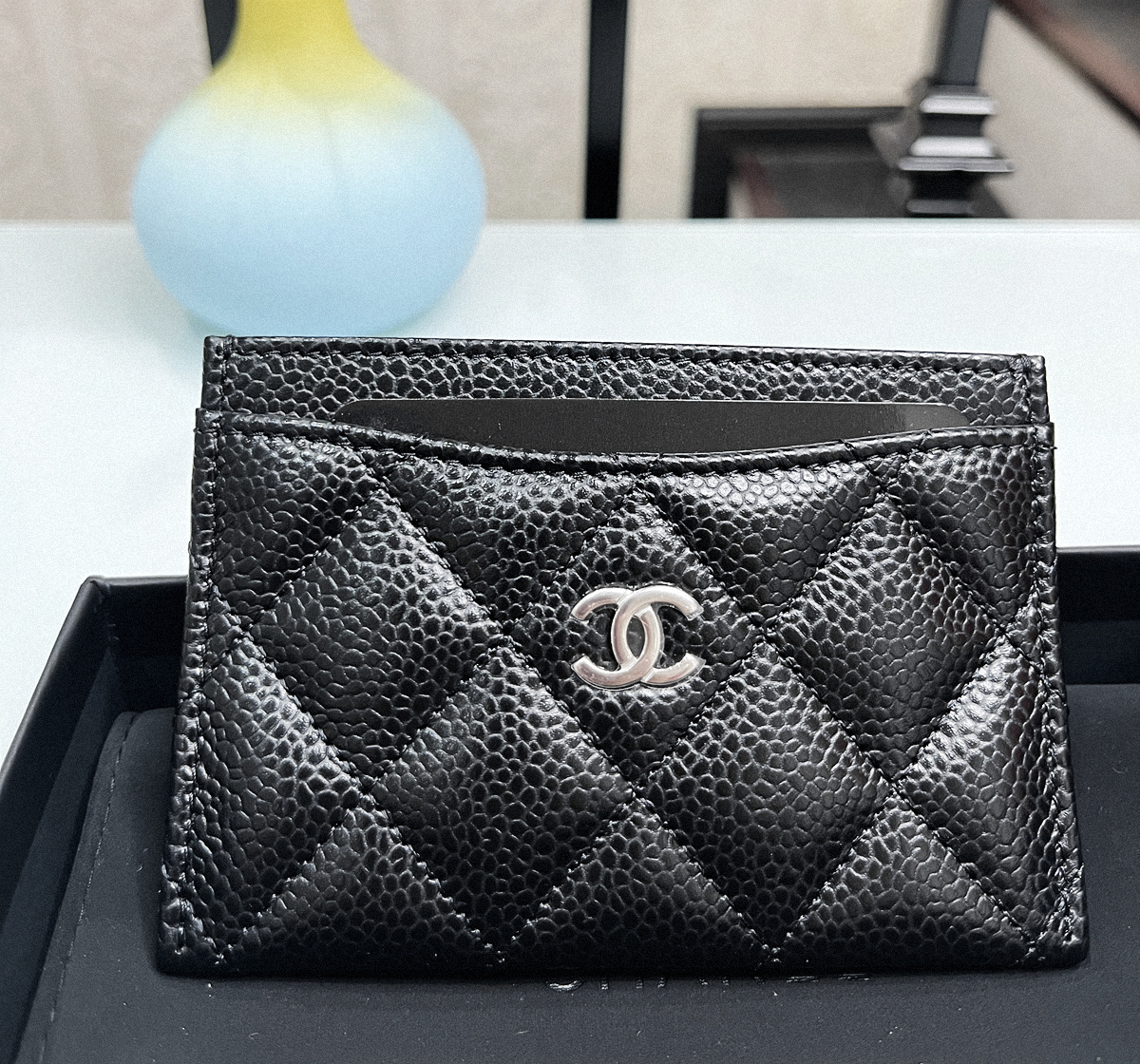 Chanel CF黑銀咭包